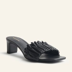 Reformation Shereen Ruched Block Heel Mules Black Size 6
